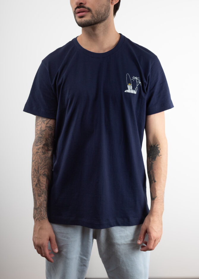 Camiseta Tradicional Azul "Prancha" Corona [PACK 50 UNIDADES]