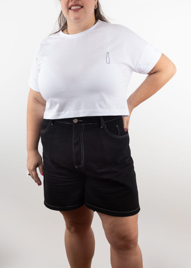 Cropped Branca "Garrafa" Corona [PACK 50 UNIDADES]