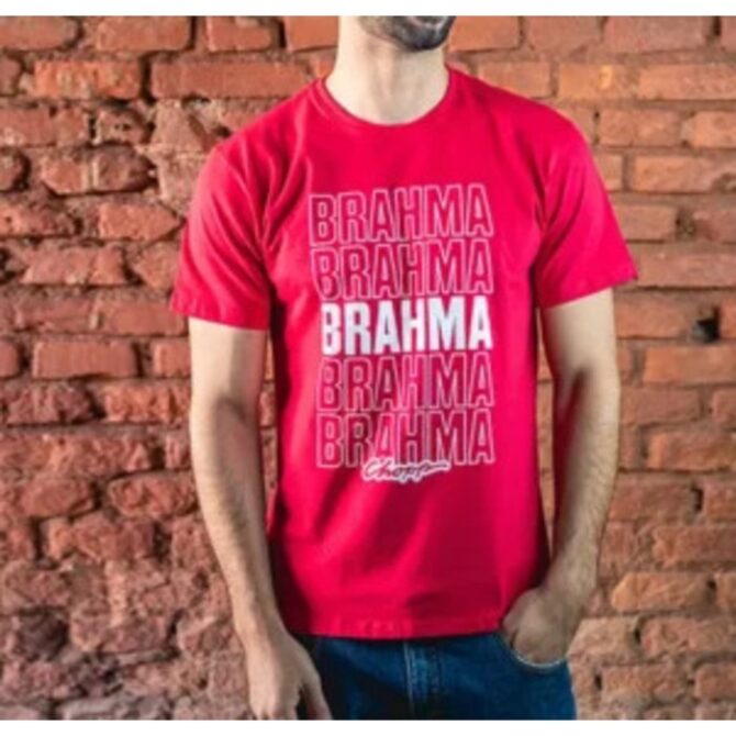Camiseta Vermelha Brahma Outline [PACK 50 UNIDADES]